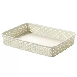   Rattan hatású kosár, A4, törtfehér, CURVER "My Style"
