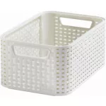 Rattan hatású kosár, 6l, törtfehér, CURVER "Style S"
