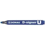 Alkoholos marker, 2-4 mm, kúpos, DONAU "D-signer U", kék