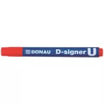 Alkoholos marker, 2-4 mm, kúpos, DONAU "D-signer U", piros