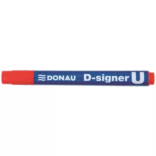 Alkoholos marker, 2-4 mm, kúpos, DONAU "D-signer U", piros