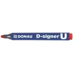 Alkoholos marker, 2-4 mm, kúpos, DONAU "D-signer U", piros