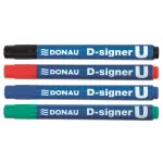 Alkoholos marker, 2-4 mm, kúpos, DONAU "D-signer U", piros