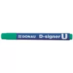 Alkoholos marker, 2-4 mm, kúpos, DONAU "D-signer U", zöld