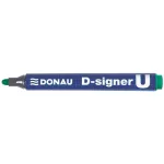 Alkoholos marker, 2-4 mm, kúpos, DONAU "D-signer U", zöld