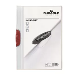  Gyorsfűző, klipes, A4, DURABLE "Swingclip® 30", piros