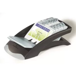   Névjegykártyatartó, műanyag, 200 db-os, A-Z regiszterrel, fekvő, DURABLE, "VISIFIX®", fekete