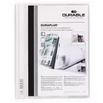 Gyorsfűző, A4, széles, panorámás, DURABLE "DURAPLUS®", fehér