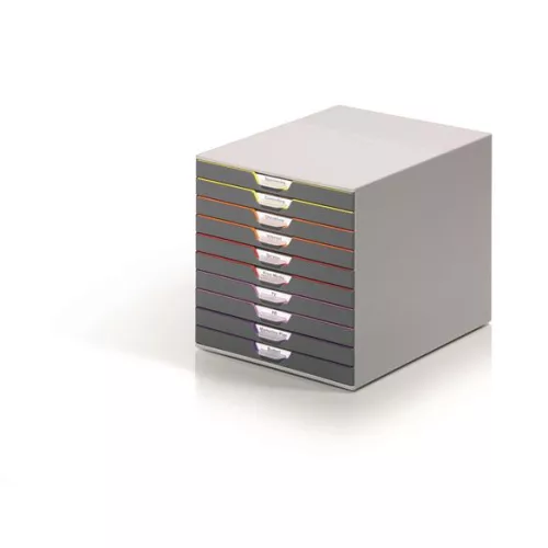 Irattároló, műanyag, 10 fiókos, DURABLE "VARICOLOR® 10", szürke