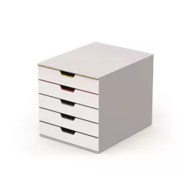   Irattároló, műanyag, 5 fiókos, DURABLE "VARICOLOR® 5", fehér