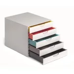 Irattároló, műanyag, 5 fiókos, DURABLE "VARICOLOR® 5", fehér