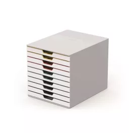   Irattároló, műanyag, 10 fiókos, DURABLE "VARICOLOR® 10", fehér