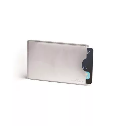 Bankkártyatartó, 1 db-os, RFID védelemmel, DURABLE, ezüst