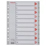 Regiszter, műanyag, A4, 1-10, ESSELTE,szürke