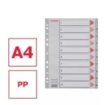 Regiszter, műanyag, A4, 1-10, ESSELTE,szürke