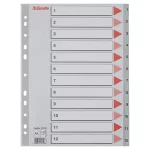 Regiszter, műanyag, A4, 1-12, ESSELTE, szürke