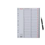 Regiszter, műanyag, A4, 1-54, ESSELTE, szürke