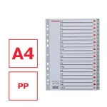 Regiszter, műanyag, A4, A-Z, ESSELTE, szürke