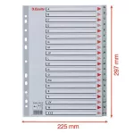Regiszter, műanyag, A4, A-Z, ESSELTE, szürke