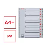 Regiszter, műanyag, A4 Maxi, 1-12, ESSELTE, szürke