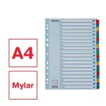 Regiszter, karton, A4, A-Z, ESSELTE "Mylar"