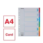Regiszter, karton, A4, 6 részes, írható előlappal, ESSELTE "Standard", színes