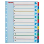 Regiszter, laminált karton, A4 Maxi, 1-12, újraírható, ESSELTE