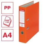 Iratrendező, 75 mm, A4, PP/karton, élvédő sínnel, ESSELTE "Economy", narancssárga