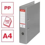 Iratrendező, 75 mm, A4, PP/karton, élvédő sínnel, ESSELTE "Economy", szürke