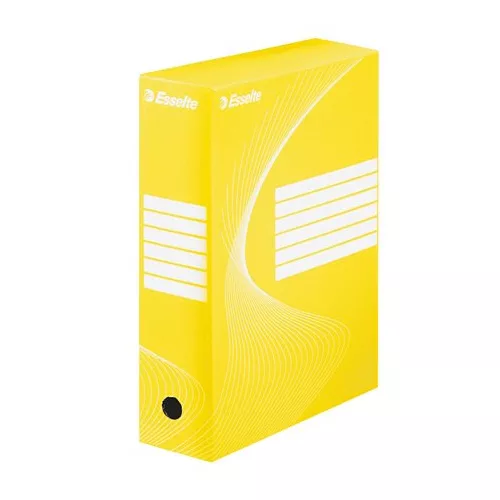 Archiválódoboz, A4, 100 mm, karton, ESSELTE "Boxycolor", sárga