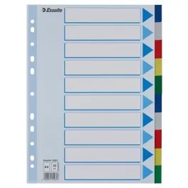 Regiszter, műanyag, A4, 10 részes, ESSELTE