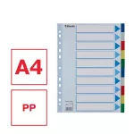 Regiszter, műanyag, A4, 10 részes, ESSELTE