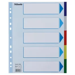 Regiszter, műanyag, A4 Maxi, 5 részes, ESSELTE