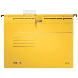   Függőmappa, gyorsfűzős, karton, A4, LEITZ "Alpha", sárga