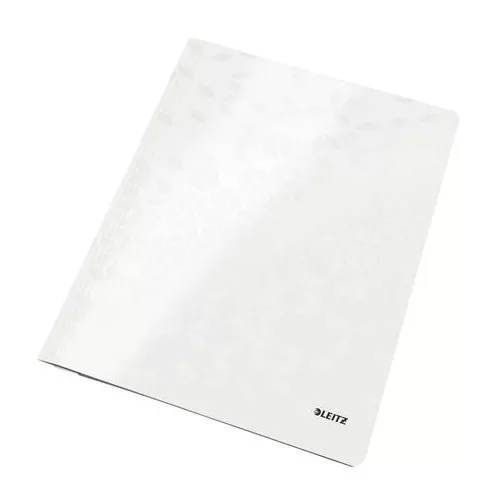 Gyorsfűző, laminált karton, A4, LEITZ "Wow", fehér