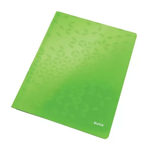 Gyorsfűző, laminált karton, A4, LEITZ "Wow", zöld
