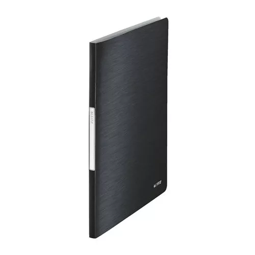 Bemutatómappa, 20 zsebes, A4, LEITZ "Style", szaténfekete