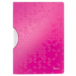   Gyorsfűző, klipes, PP, A4, LEITZ "Wow ColorClip" rózsaszín