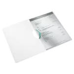 Gyorsfűző, klipes, PP, A4, LEITZ "Wow ColorClip" jégkék
