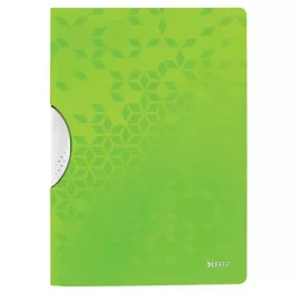   Gyorsfűző, klipes, PP, A4, LEITZ "Wow ColorClip", zöld