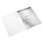 Gyorsfűző, klipes, PP, A4, LEITZ "Wow ColorClip", zöld