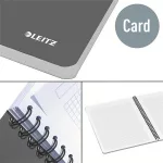 Spirálfüzet, A5, kockás, 90 lap, laminált karton borító, LEITZ "Office", szürke-zöld