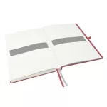 Jegyzetfüzet, exkluzív, A4, vonalas, 80 lap, keményfedeles, LEITZ "Complete", piros