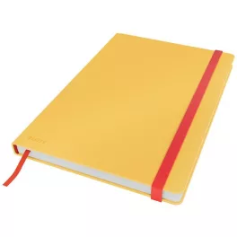   Beíró, B5, vonalas, 80 lap, keményfedeles, LEITZ "Cosy Soft Touch", melegsárga