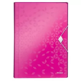   Harmonikamappa, A4, PP, 6 rekeszes, LEITZ "Wow", rózsaszín