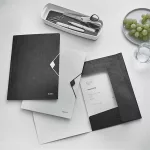 Gumis mappa, PP, A4, LEITZ "Wow", fekete