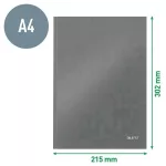 Beíró, A4, kockás, 80 lap, keményfedeles, LEITZ "Wow", rózsaszín