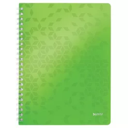   Spirálfüzet, A4, vonalas, 80 lap, LEITZ "Wow", zöld