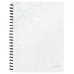 Spirálfüzet, A4, kockás, 80 lap, LEITZ "Wow", fehér
