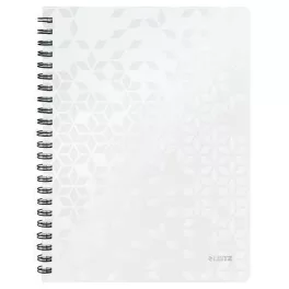   Spirálfüzet, A4, kockás, 80 lap, LEITZ "Wow", fehér